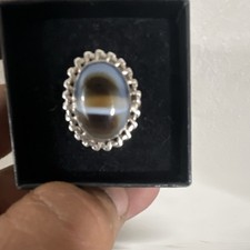 Sterling silver Cocktail Ring Size 8 Oval Gra...