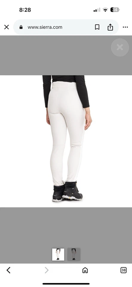 Pantalón de esquí Bogner Roma de caparazón suave para mujer nuevo con etiquetas talla 8 cáscara de huevo con rayas blancas roto Foto 2 de 4