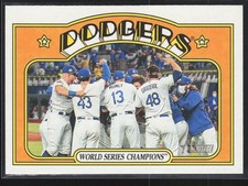 World Series Champions 2021 Topps Heritage #1 Los Angeles Dodgers