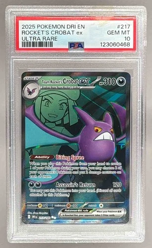 123060468 Team Rocket's Crobat ex 2025 Pokemon Destined Rivals #217/182 PSA 10