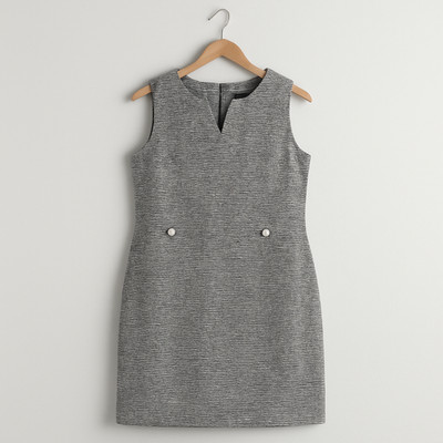 NWT Karl Lagerfeld Paris Gray Tweed Sheath Dress 20W Classic Feminine Business