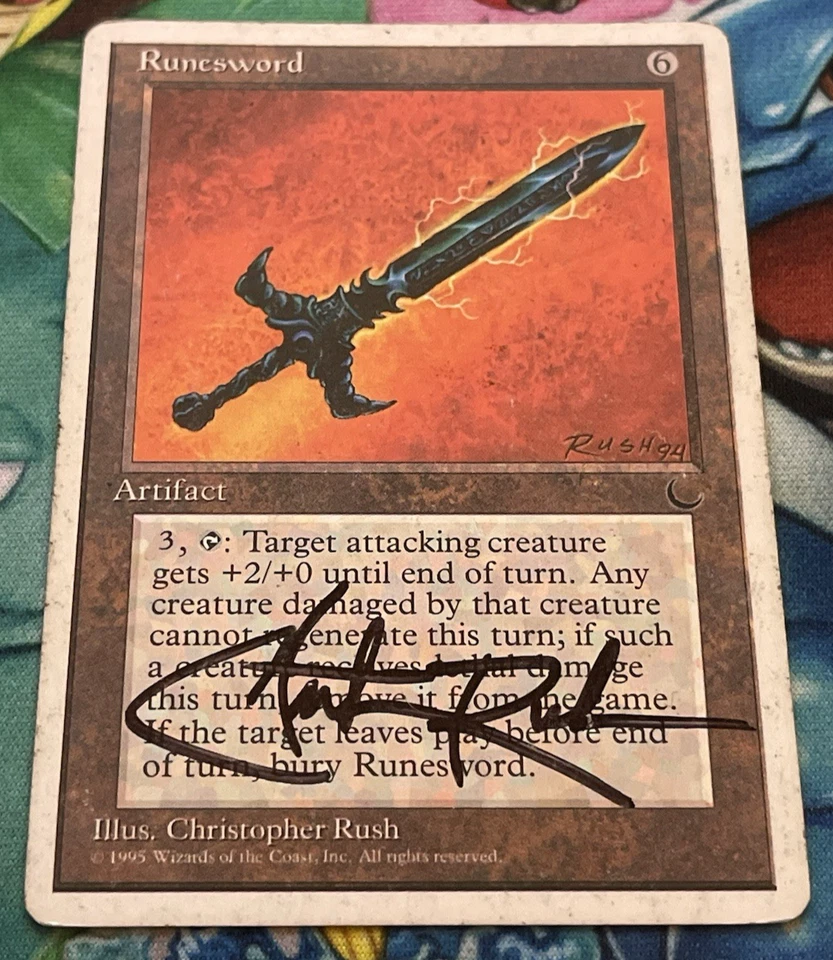 MTG Signed Runesword - Christopher Rush - Chronicles Magic - MP - Image 2 of 4