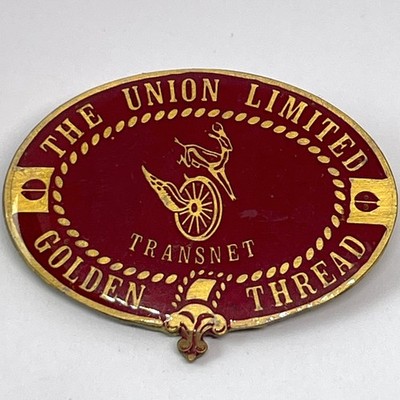 Union Limited Golden Thread Transnet South Africa Vintage Pin Badge Railway Rail