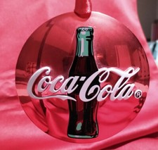 Coca Cola Disc Christmas Ornament Mirror Finish Santa 