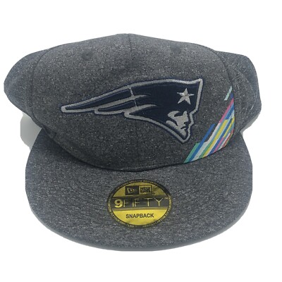 New Era Mens Grey Nfl Play 100 New England Patriots Snapback Hat