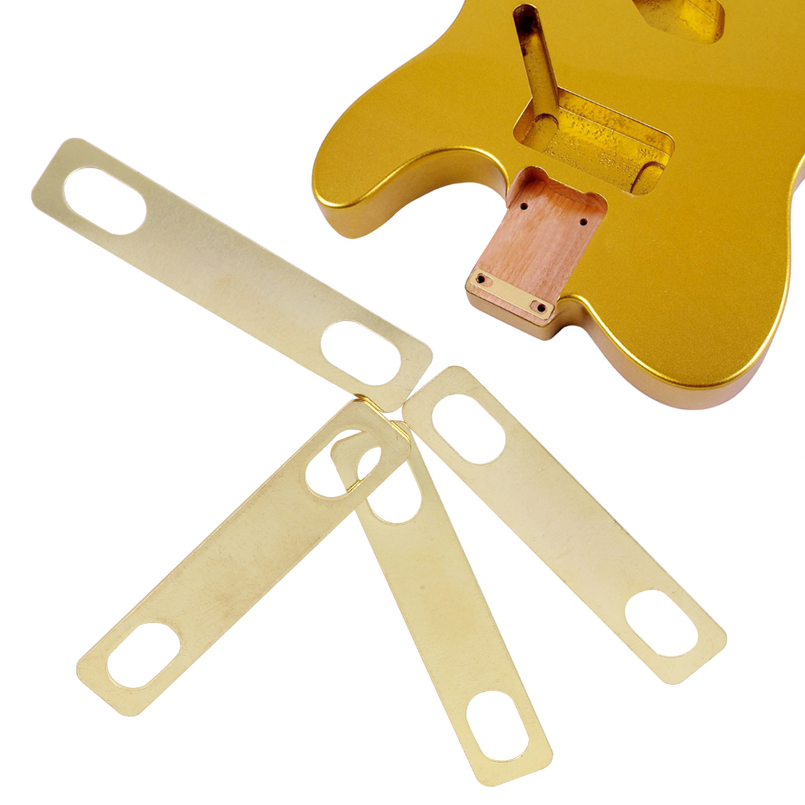 4Pcs Guitar Neck Shim Brass Material Heightening Gasket Set Musical