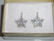 SNOWFLAKE EARRINGS AUSTRIAN CRYSTAL WEAR ALL WINTER CHRISTMAS BRIDE TEACHER
