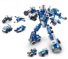 6in1 Transforming Robots Building Blocks sets Car Vehicle DIY Toys Bricks