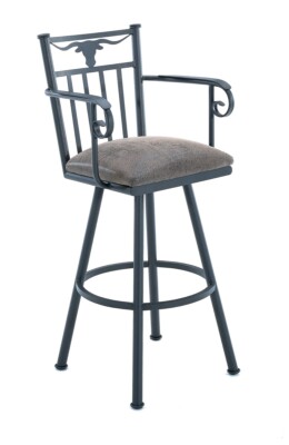 Tempo Furniture Longhorn Swivel Barstool Bar Stool w/ Arms (Custom-Made in USA)