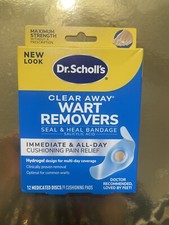 Dr Scholl's Maximum Strength Clear Away Wart Remover 12 Medicated Disc 9 Cushion