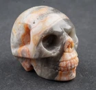 2" Agate Skull Realistic Hand Carved Crystal Healing Gem SK182