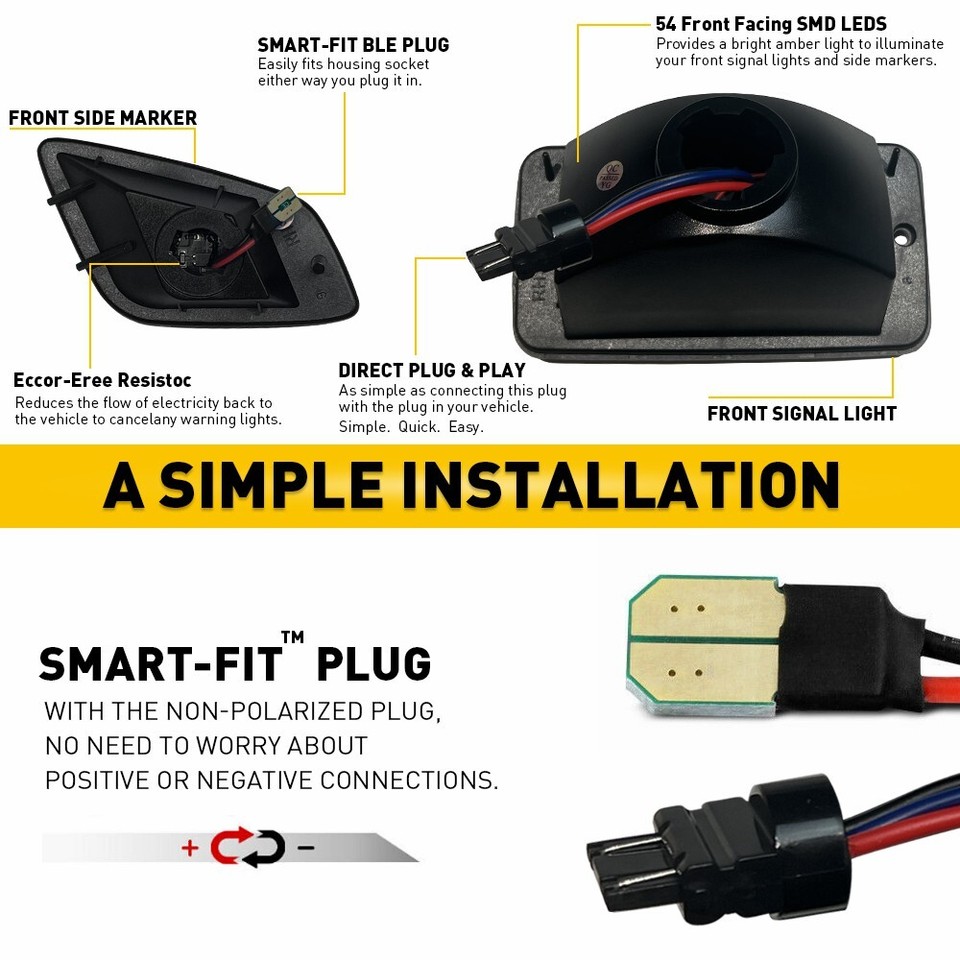 Smoke Front Turn Signal Fender Bumper Light Housing for 199706 Jeep