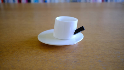 OFFICINA ALESSI Presto mocha cup and saucer set of 2 Design John