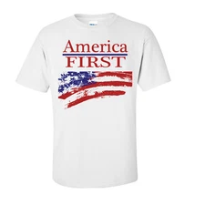 America First Donald J.Trump T-Shirt Graphic Tee  100% Cotton