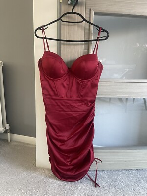 open lace back dress Sugar Thrillz Satin Ruched Mini Dress Red Boudoir – Dolls Kill main image 0