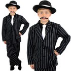 CHILD GANGSTER COSTUME AND BLACK HAT BOYS 1920S FANCY DRESS THEATRE STAGE SHOW