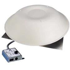 LOMANCO Electric Attic Vent 800 CFM w/ Thermostat, Built-In Humidistat White