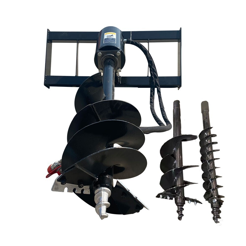 AGT Industrial 12-16 gpm Skid Steer Hydraulic Auger with 3 bits