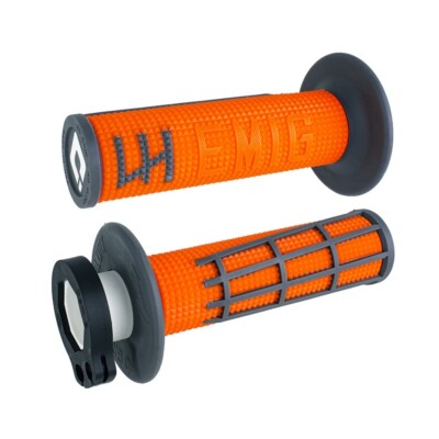 ODI MX V2 EMIG 2.0 LOCK ON GRIPS Orange/Graphite 2T/4T Motocross Enduro H36E2OH