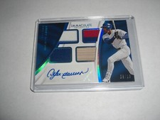 ANDRE DAWSON 2017 IMMACULATE GAME USED QUAD JERSEY/BAT AUTO 5/10 SIGNED CARD