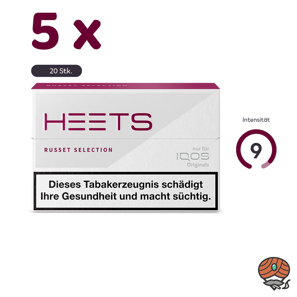 5x HEETS Russet Selection Tobacco Sticks by Marlboro for IQOS 100 pieces