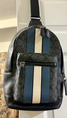 Coach West Pack In Signature Canvas With Varsity Stripe