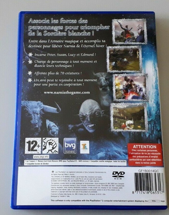 Jeu PS2 : Le Monde De Narnia - Chapitre 1 - Version PAL FR - Complet En Boîte - Bon état