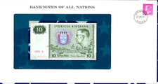 Banknotes of All Nations Sweden 10 Kronor 1979 serie S P-52d UNC BIRTHDAY 193671