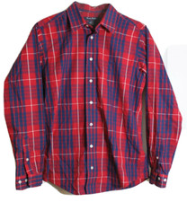 Brooks Brothers Red Blue Plaid Striped Boy s 100 Cotton Shirt Youth Size Medium