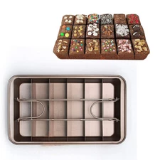 18 Holes Brownie Mold Houshold Baking Pan Non Stick Steel Bakeware 12" x 8"