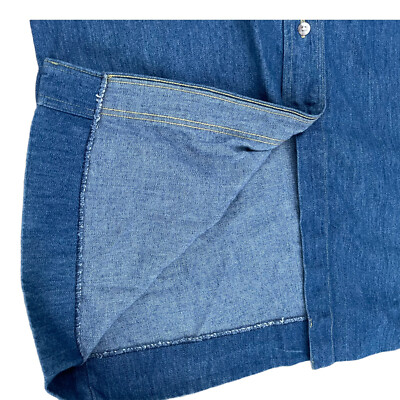 Vintage LL Bean Denim Jean Blue Shirt Dress Size 10 Womens Belted Button  Down