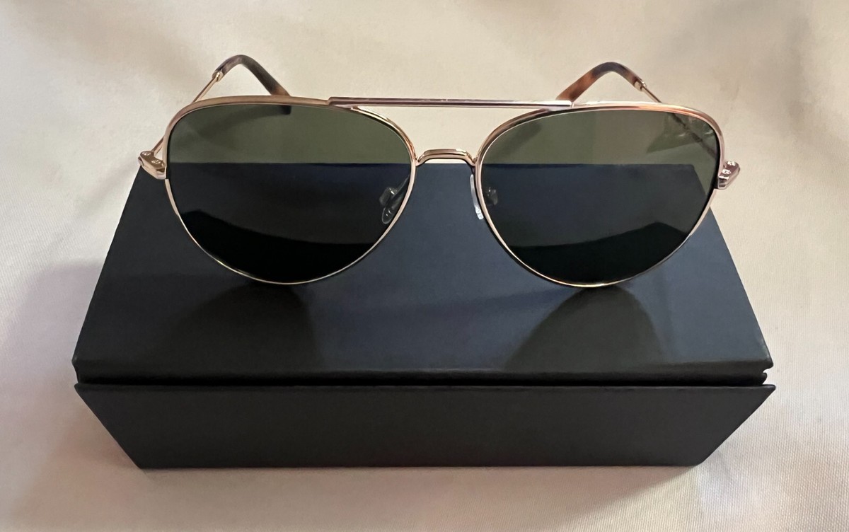 Warby Parker Raider W 2403 Gold Aviator Eyeglasses Sunglasses Frames  58-14-140