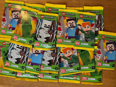 20 x Blue Ocean LEGO Minecraft Trading Cards Serie 1   20 x Booster Tüten 0 VK