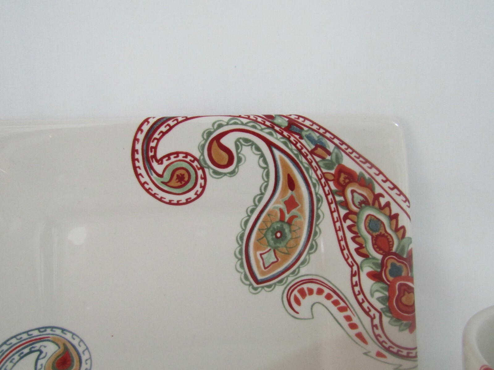 Tabletops Gallery Multi Paisley Mug Cup and 8" Square Dessert Plate 2