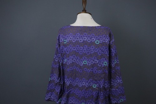 GUDRUN SJODEN Multi Cotton Floral Round Neck Button Front Shirt Dress Size XL - Picture 10 of 14