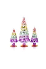 Cody Foster 4"-7" Tall Matte and Mirror Glass Tree Set of 3 Pastel Rainbow