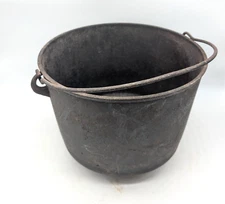 Antique O.P. & Co Gate Marked Cast Iron Kettle Bean Pot w/ Bail Handle