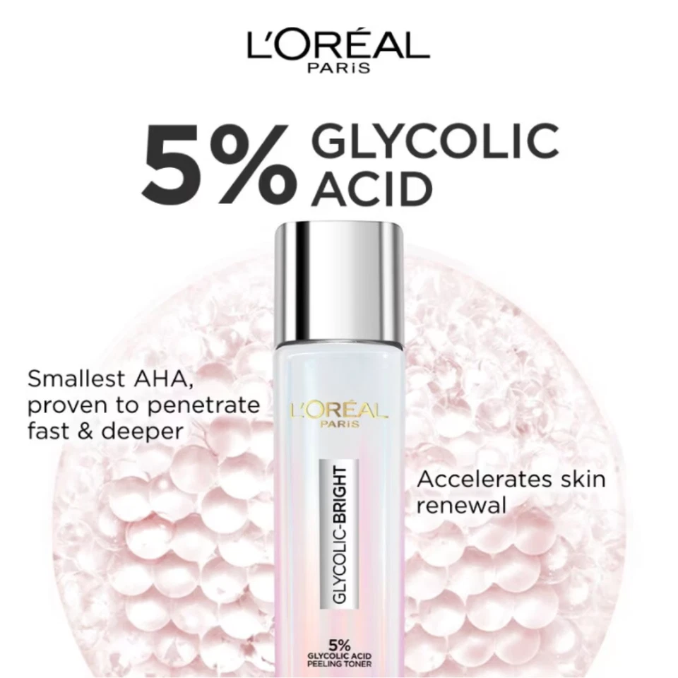 2x Tónico exfoliante brillante brillante glicólico Loreal suave y brillante en 30 segundos. 65 ml. Foto 3 de 4