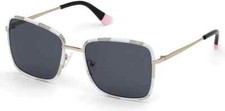 Victoria Secret VS0041 32A White Metal Square Women Sunglasses 54-19-140 VS0041