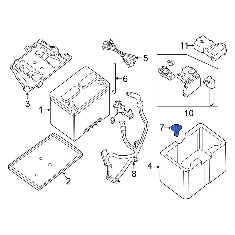 For Nissan Altima 2013-2018 Nissan 015530151U Battery Cover Clip Foto 4 de 4