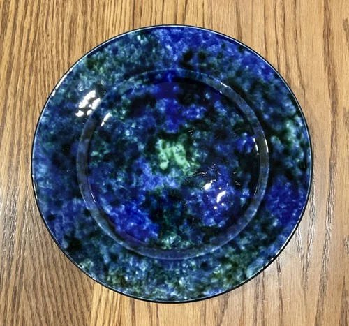 Stangl Pottery Mediterranean Dinner Plate 10" Plate Blue Green Splatter