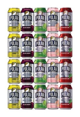 Polar Seltzer Water - 20 Assorted Cans Polar Seltzer Water Beverage. 4 Polar