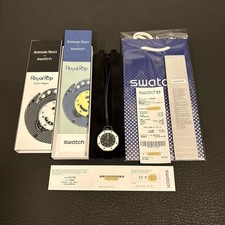 Untested Swatch Audemars Piguet Royal Pop Ocho Negro Black Bioceramic Watch New