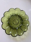 Anchor Hocking Vintage Deviled Egg Glass Dish Plate Fairfield, Avocado Green