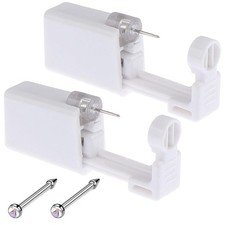 Nose Piercing Gun Kit Disposable 2 Pack with Studs