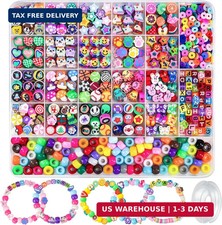 1200PCS Bracelet Making Kit Beads Charms Letters DIY Jewelry Craft for Kids FAST