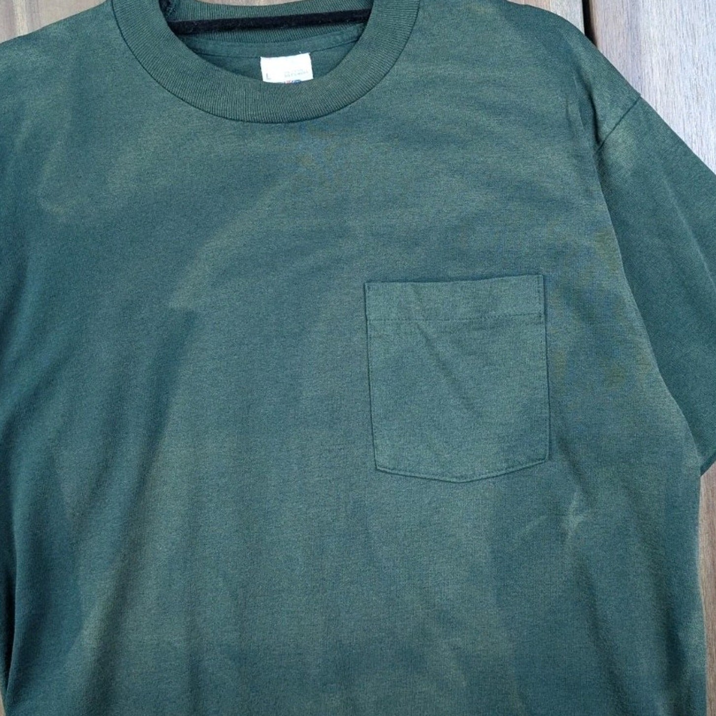 BVD Distressed Vintage Gradient Sun Faded Distressed Selvedge Pocket Shirt Large