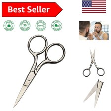 Professional-Grade Stainless Steel Scissors for Facial Hair Trimming - 3.5  