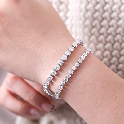 4-5mm D Color Prüfung Bestanden Moissanit Tennisarmband Party-Schmuckgeschenk