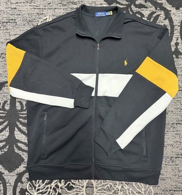 Ralph Lauren Black And Yellow Zip Up Jacket Size XXL #preppy #polo